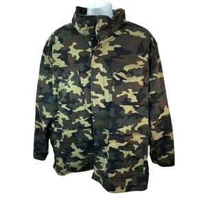 GEORGE Green Camo Jacket 3XL Conceal Zip Up Hood